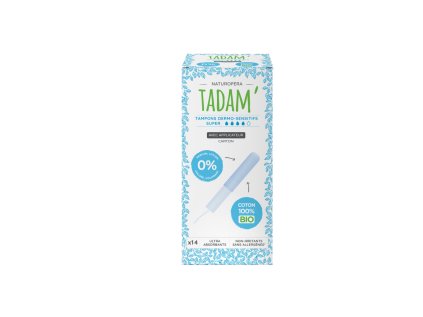 TADAM Dermo sensitive waciki bawełniane organiczne z aplikatorem, super, 14 szt.  Delikatna i wygodna ochrona