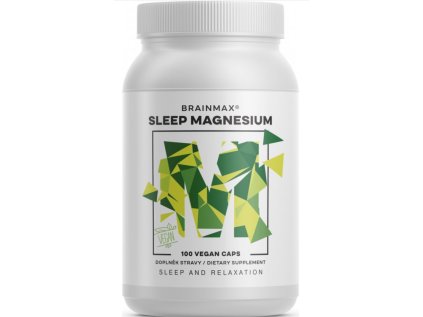 BrainMax Sleep Magnesium®, 320 mg, 100 kapsułek (Magnez, GABA, L-teanina, Witamina B6, sok z wiśni)  Kompleks na zdrowy sen, relaks i szybkie zasypianie, suplement diety