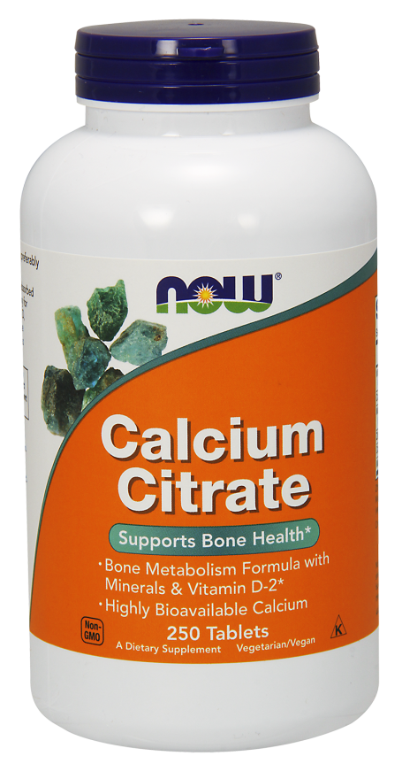 Now® Foods NOW Calcium Citrate with minerals & Vitamin D-2 (vápník s minerály a vitamínem D2), 250 tablet