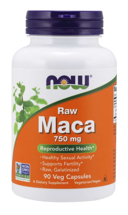 Now® Foods NOW Maca (řeřicha peruánská koncentrát 6:1 RAW), 750 mg, 90 rostlinných kapslí