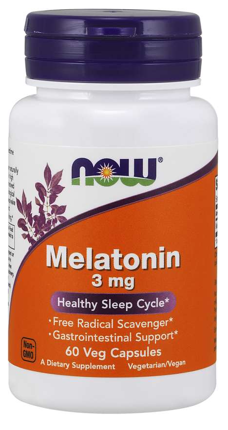 NOW Melatonina 3 mg, 60 kapsułek