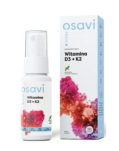 Osavi - Vitamin D3+K2 ústní sprej, máta peprná, 25 ml