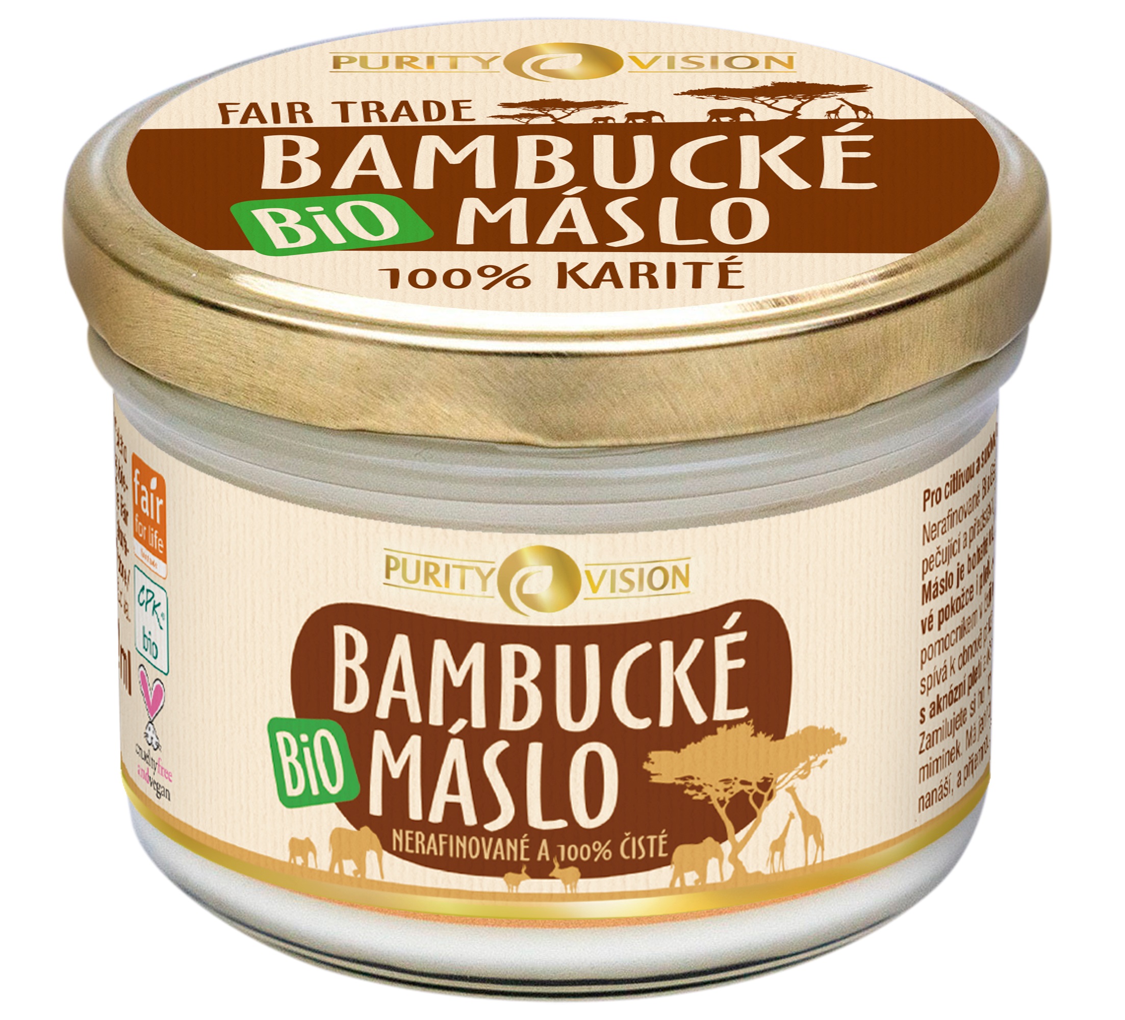 Purity Vision Bambucké máslo BIO 200 ml