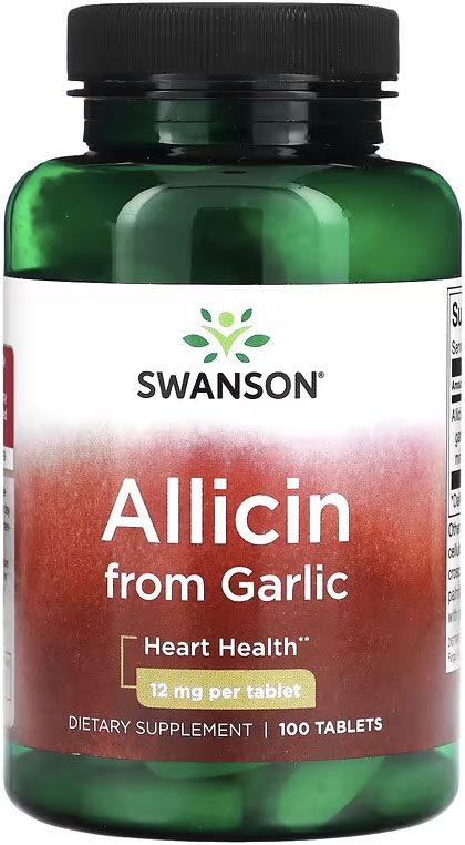 Swanson 100% Pure Allicin, 12 mg Maximum Strength, 100 tablet