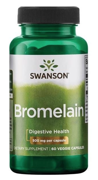 Swanson Bromelain (Bromelaín), 500 mg, 60 rastlinných kapsúl