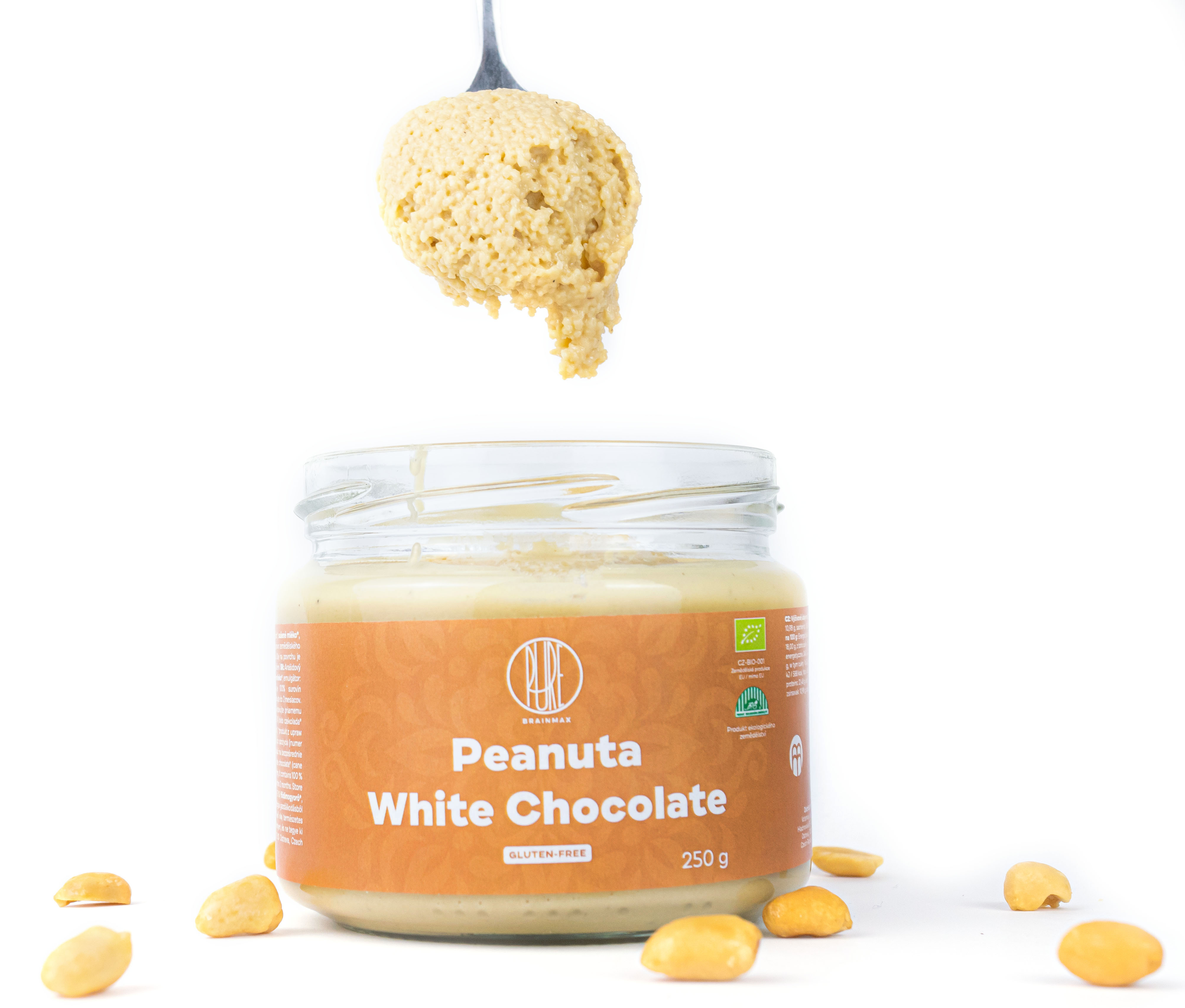 BrainMax Pure Peanuta, Arašídový krém s bílou čokoládou, BIO, 250 g Obrázek