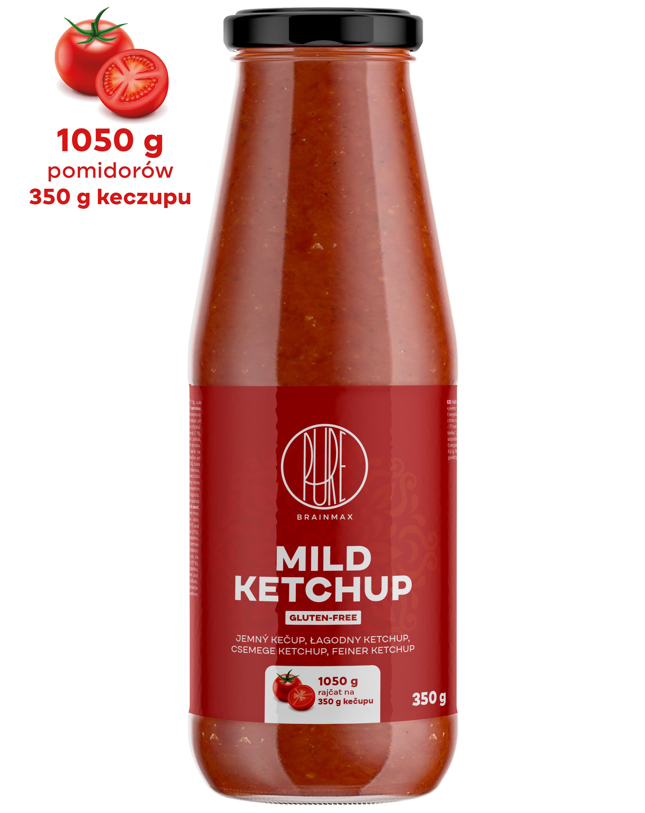 BrainMax Pure Ketchup, mild (jemný kečup), 350 g