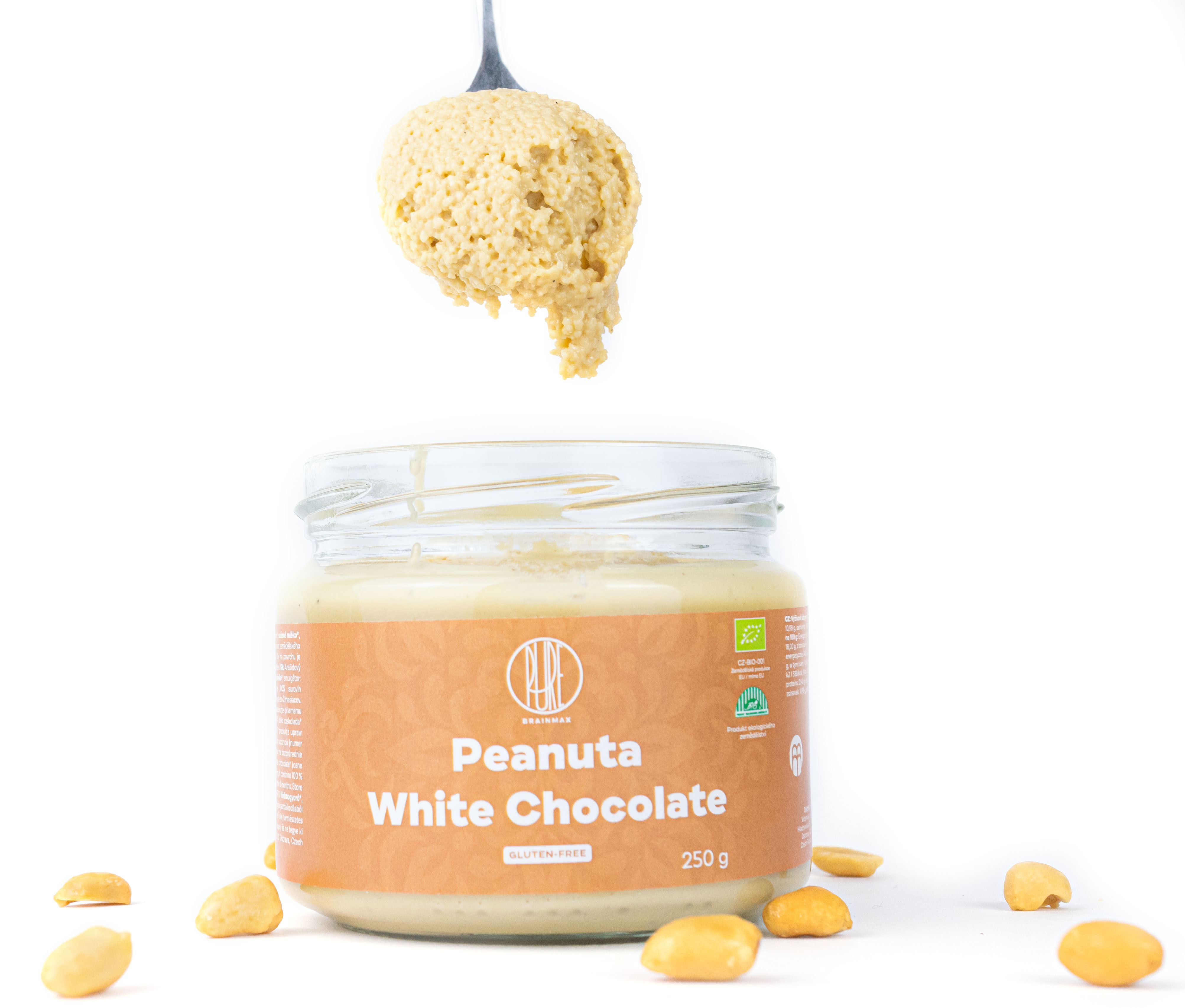 BrainMax Pure Peanuta, Arašídový krém s bílou čokoládou, BIO, 30 g Obrázek