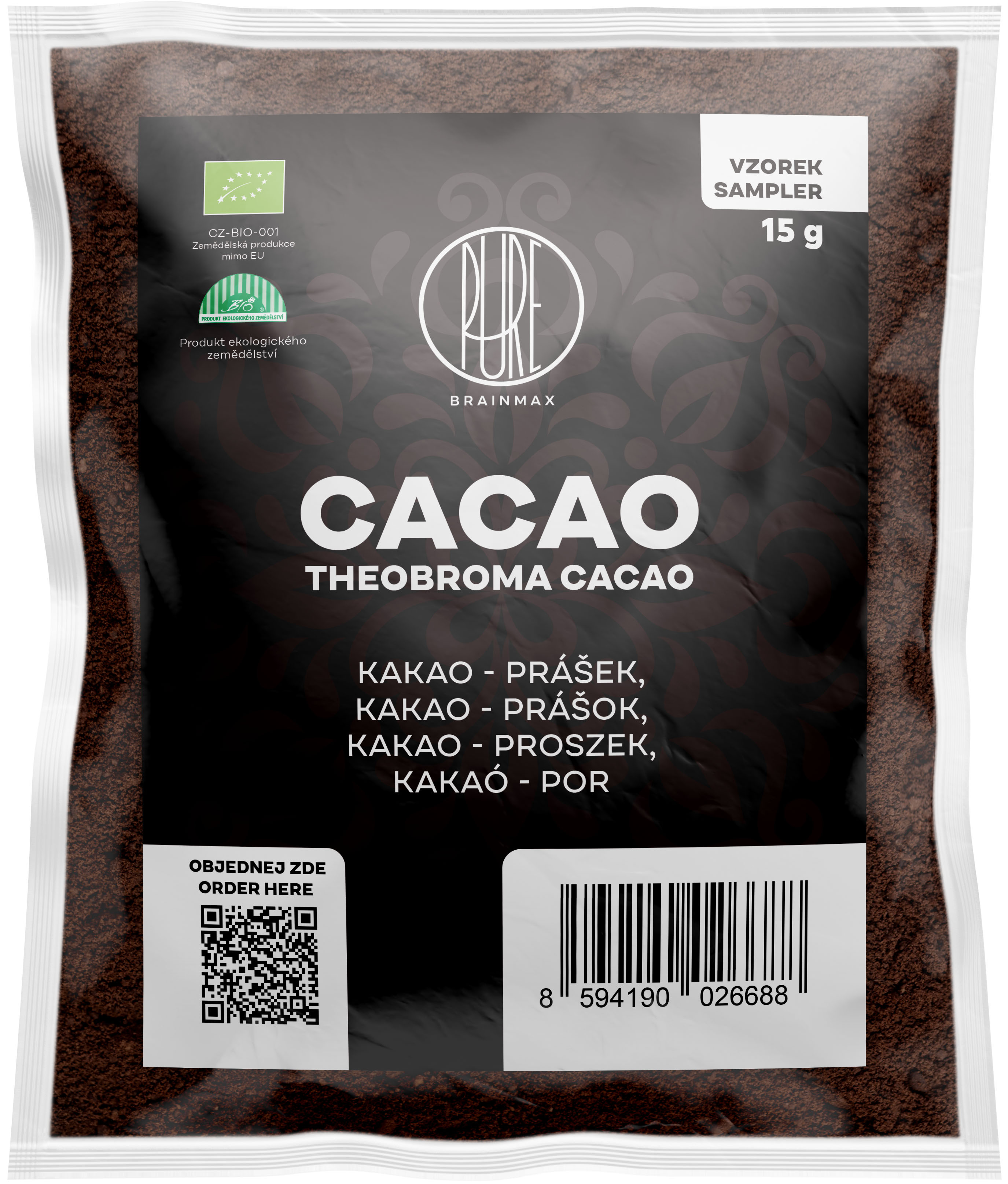 BrainMax Pure Cacao, Bio Kakao z Peru, sampler 15 g