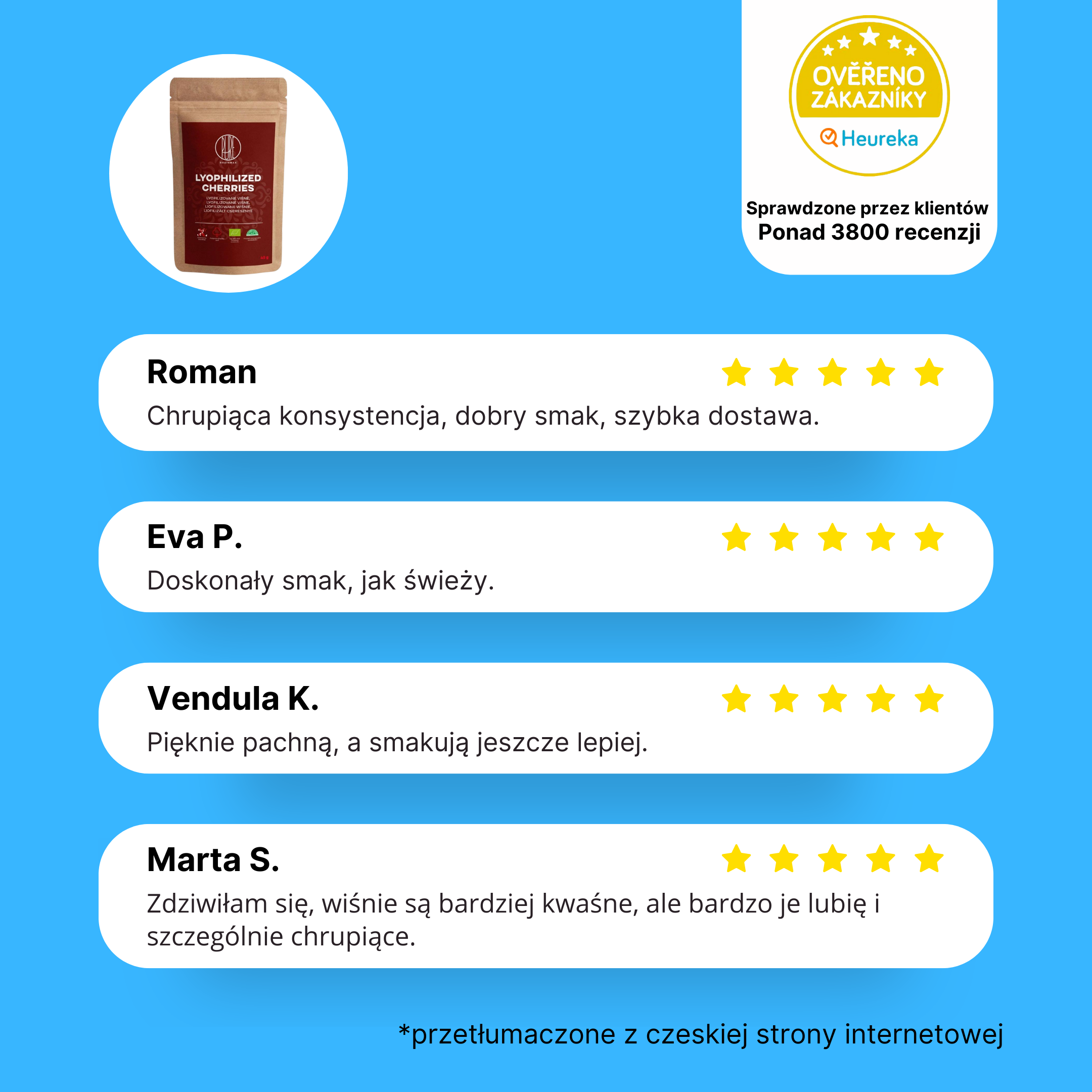 BrainMax Pure Lyofilizované višně, BIO, 45 g Obrázek