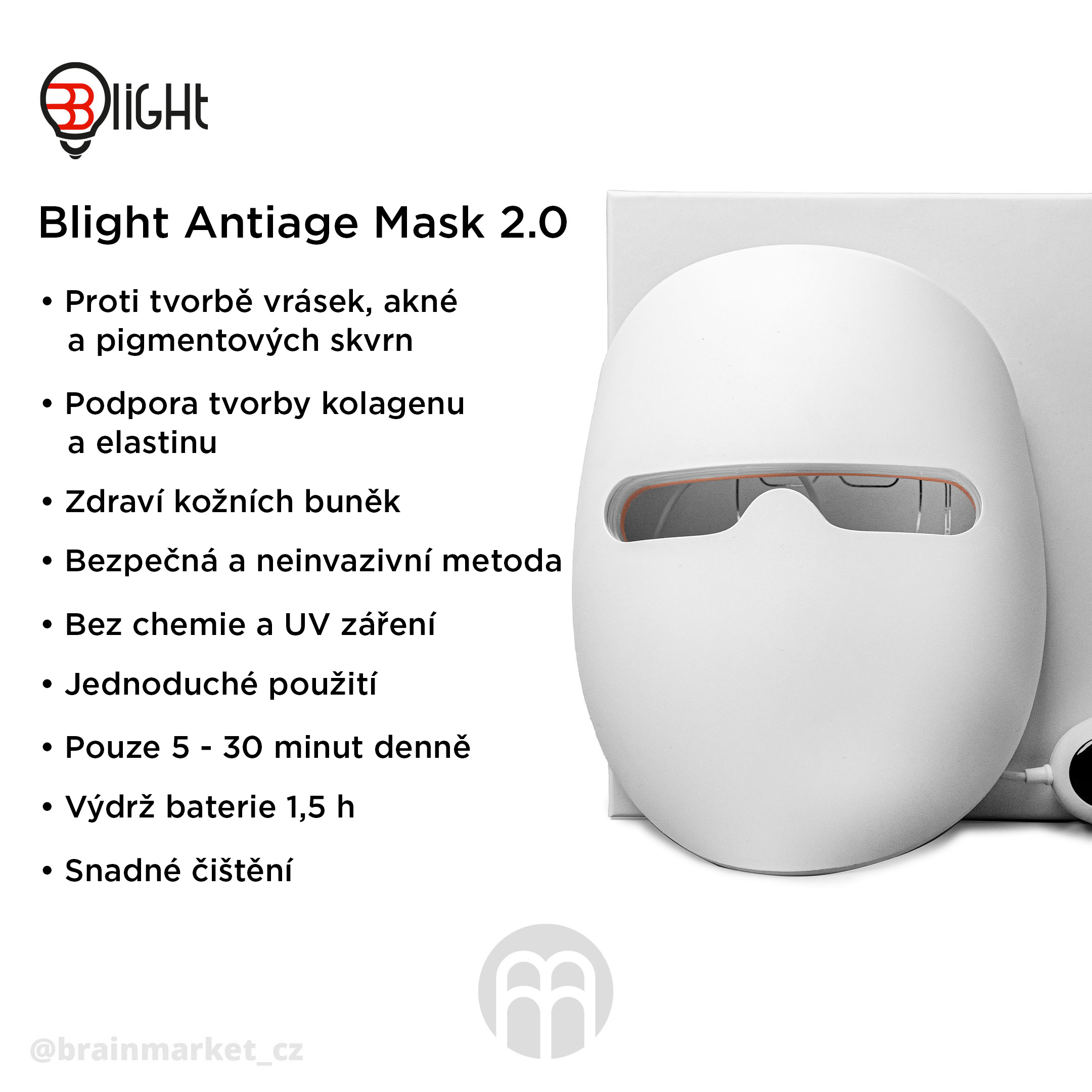 Blight Antiage Mask, Ošetřující LED maska na obličej Obrázek