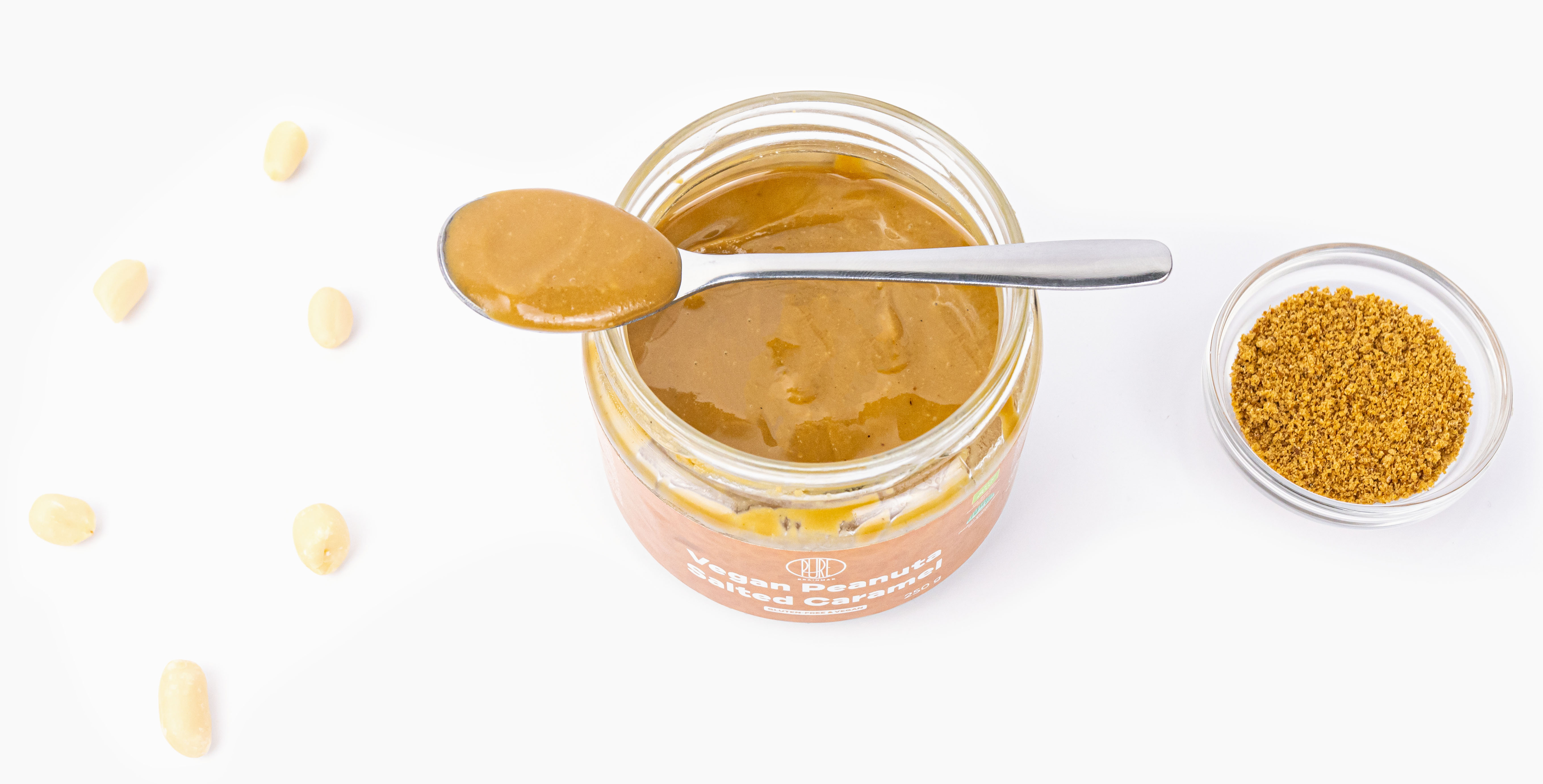 BrainMax Pure Vegan Peanuta, Arašídový krém se slaným karamelem BIO, 250 g Obrázek