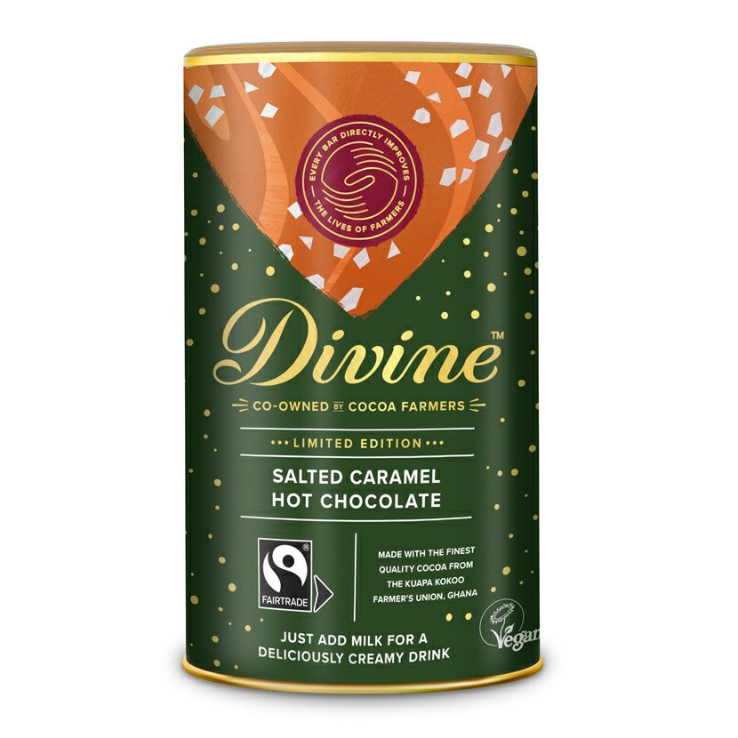 Divine Chocolate - Horká čokoláda se slaným karamelem 28% kakaa, 300g