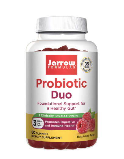 Jarrow Formulas Probiotic DUO, probiotika, malina, 60 gumových bonbónů