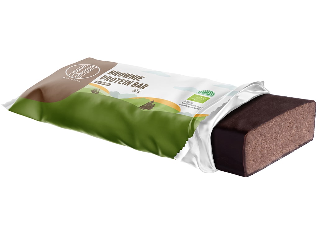 BrainMax Pure Proteinová tyčinka, Brownie, 60 g Obrázek