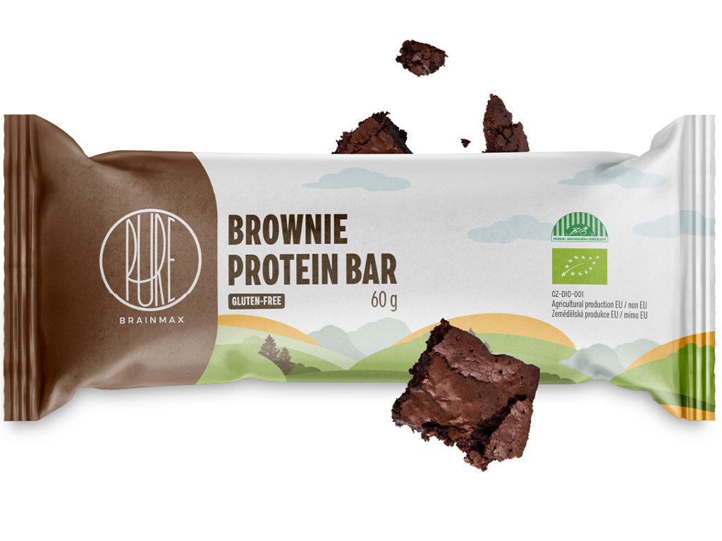 BrainMax Pure Proteinová tyčinka, Brownie, 60 g