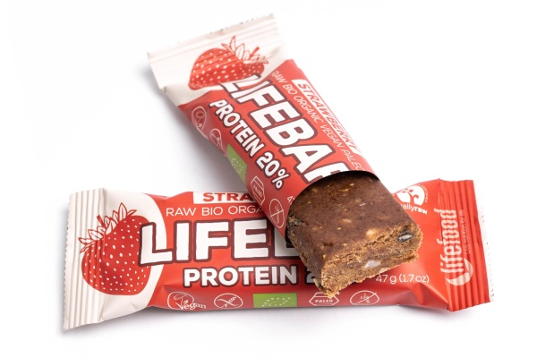 Lifebar Protein tyčinka jahodová BIO 40 g