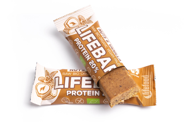 Lifefood Lifebar Protein Oříšková s vanilkou BIO RAW 47 g