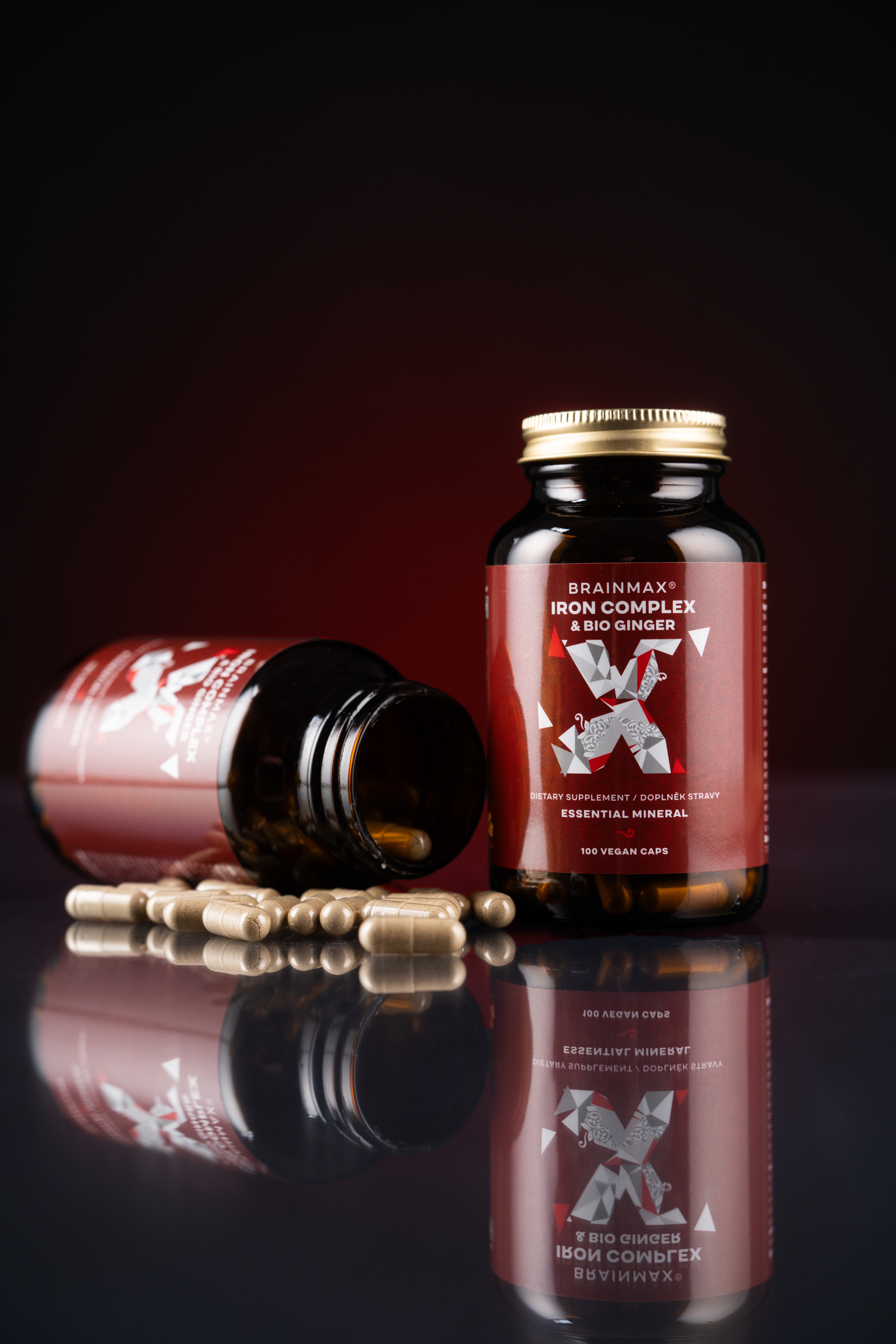 BrainMax Iron Complex, železo bisglycinát, 25 mg, 100 rostlinných kapslí Obrázek