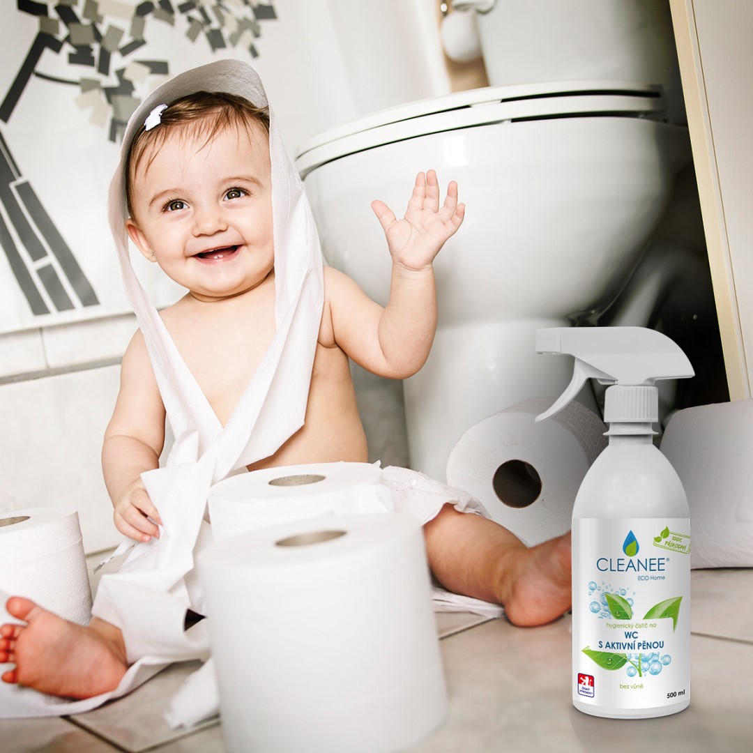 Cleanee ECO hygienický čistič WC s aktívnou penou, bez vône, 500 ml Obrázek