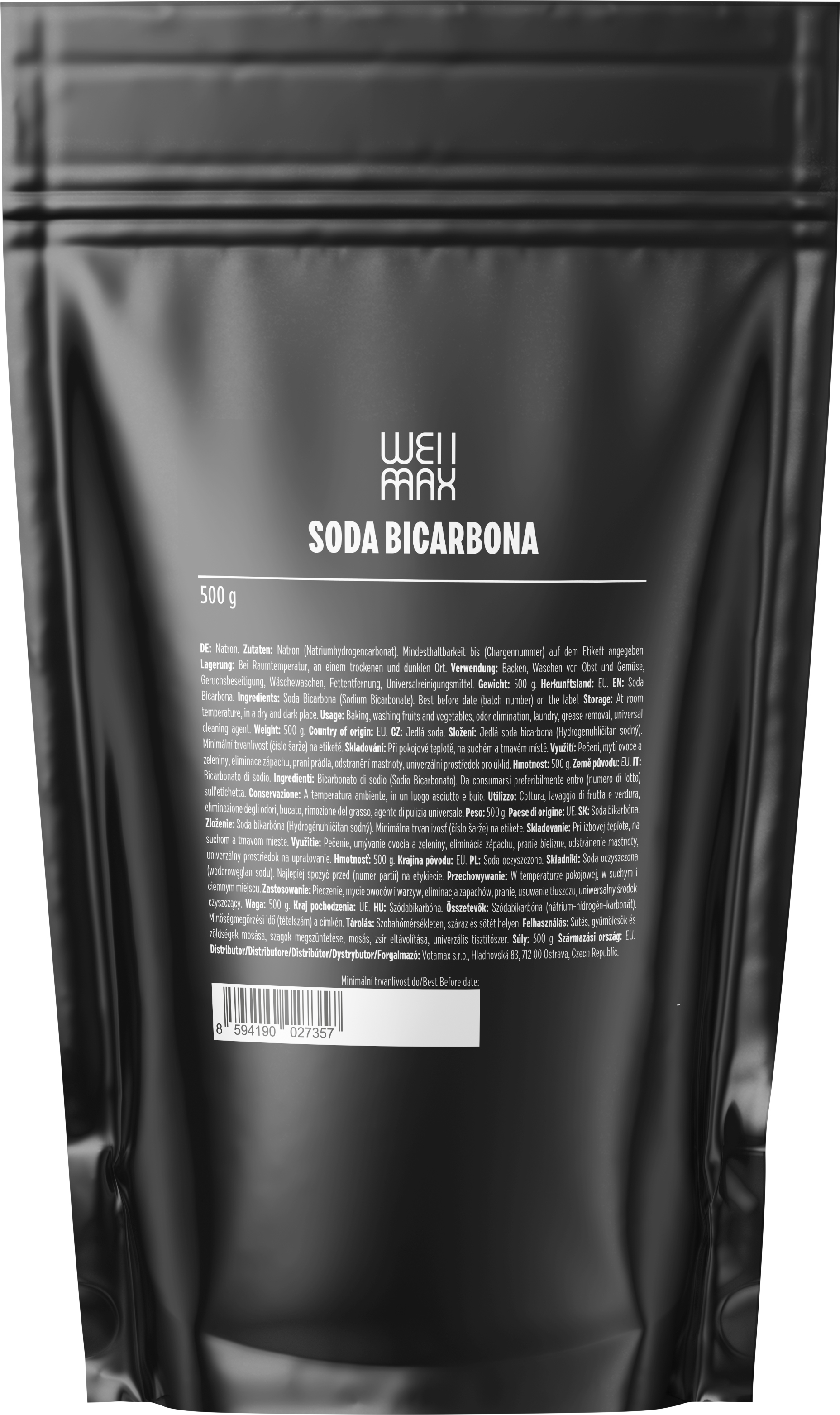BrainMax Pure WellMax Jedlá soda, 500 g