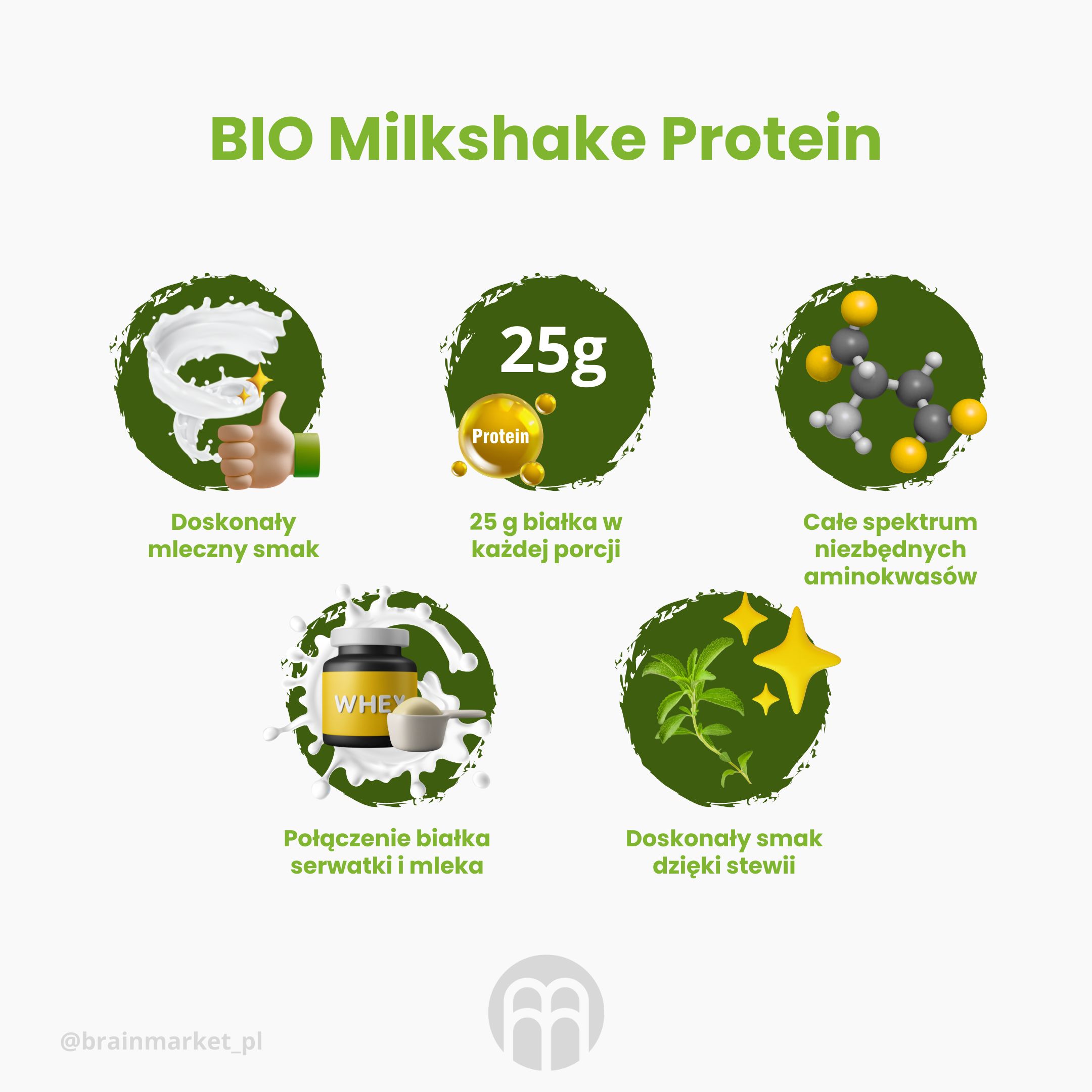 BrainMax Milkshake Protein, 1000 g Příchuť: Vanilka