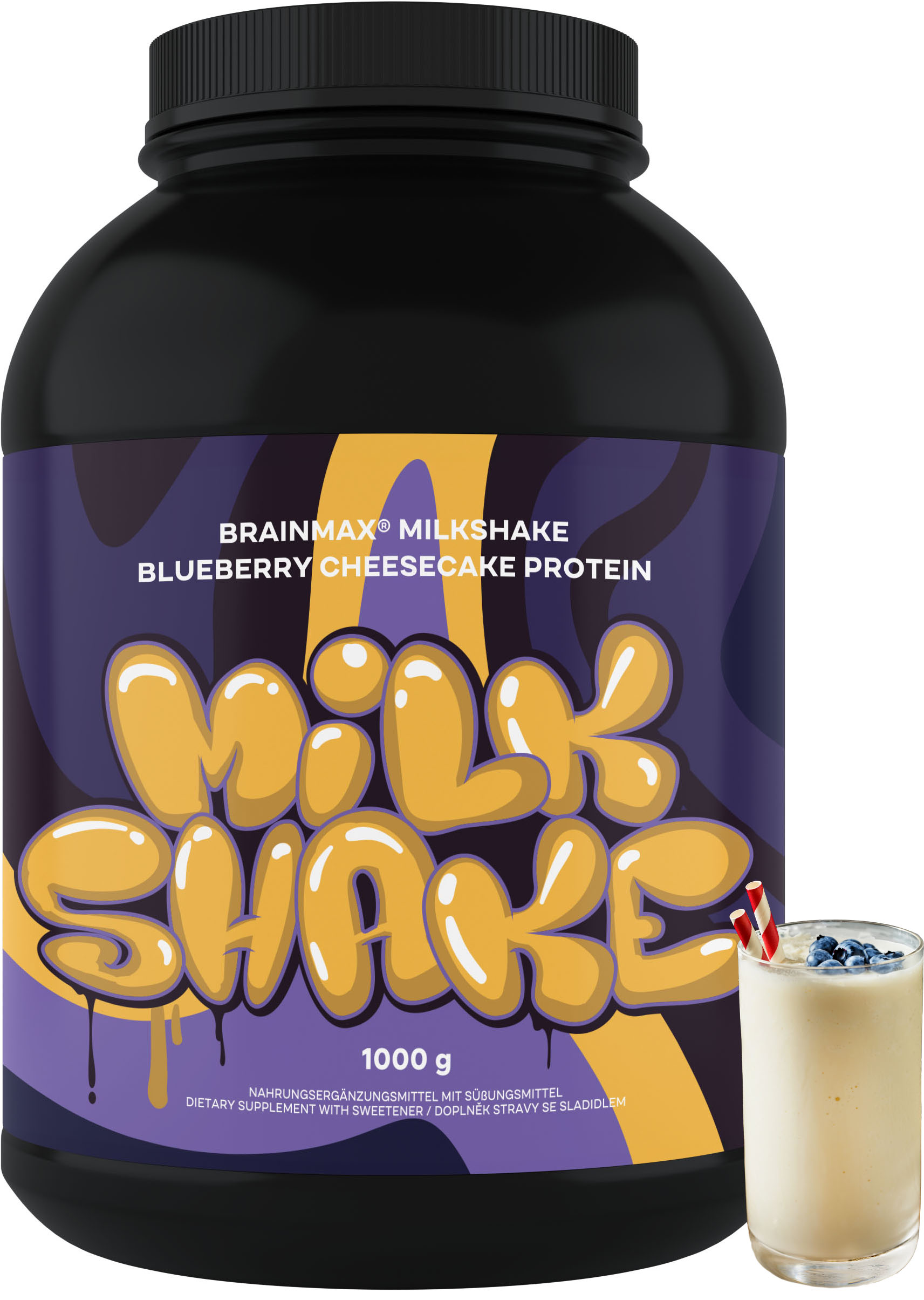 BrainMax Milkshake Protein, 1000 g Příchuť: Vanilka Obrázek