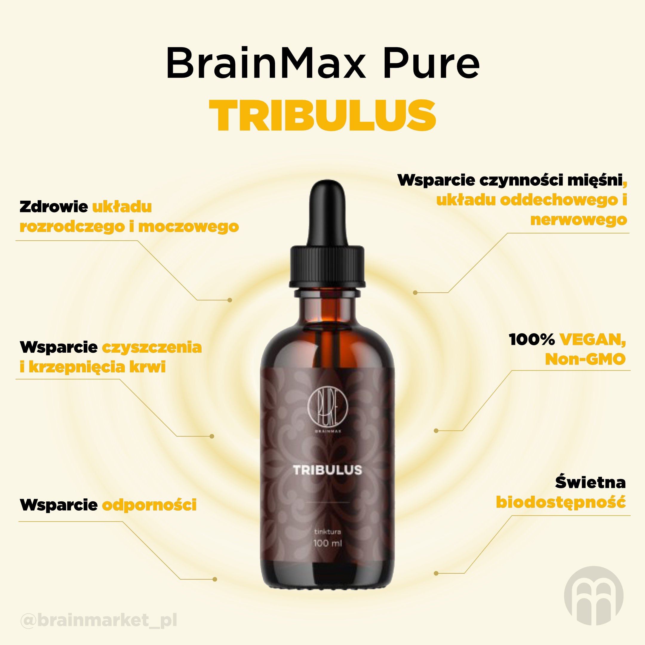 BrainMax Pure Tribulus, Kotvičník zemní, tinktura 1:3, 100 ml Obrázek