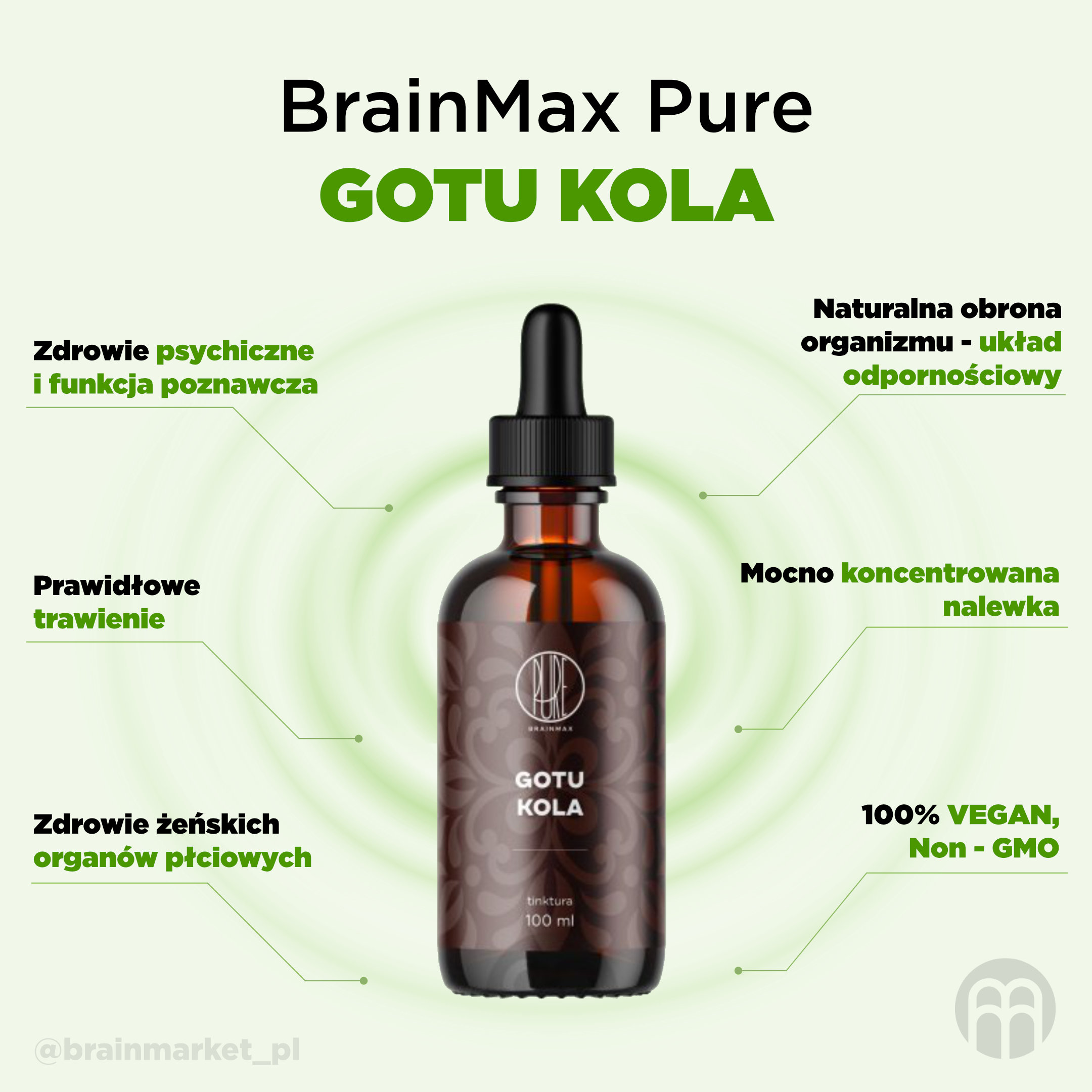 BrainMax Pure Gotu Kola tinktura 1:1, 100 ml Obrázek