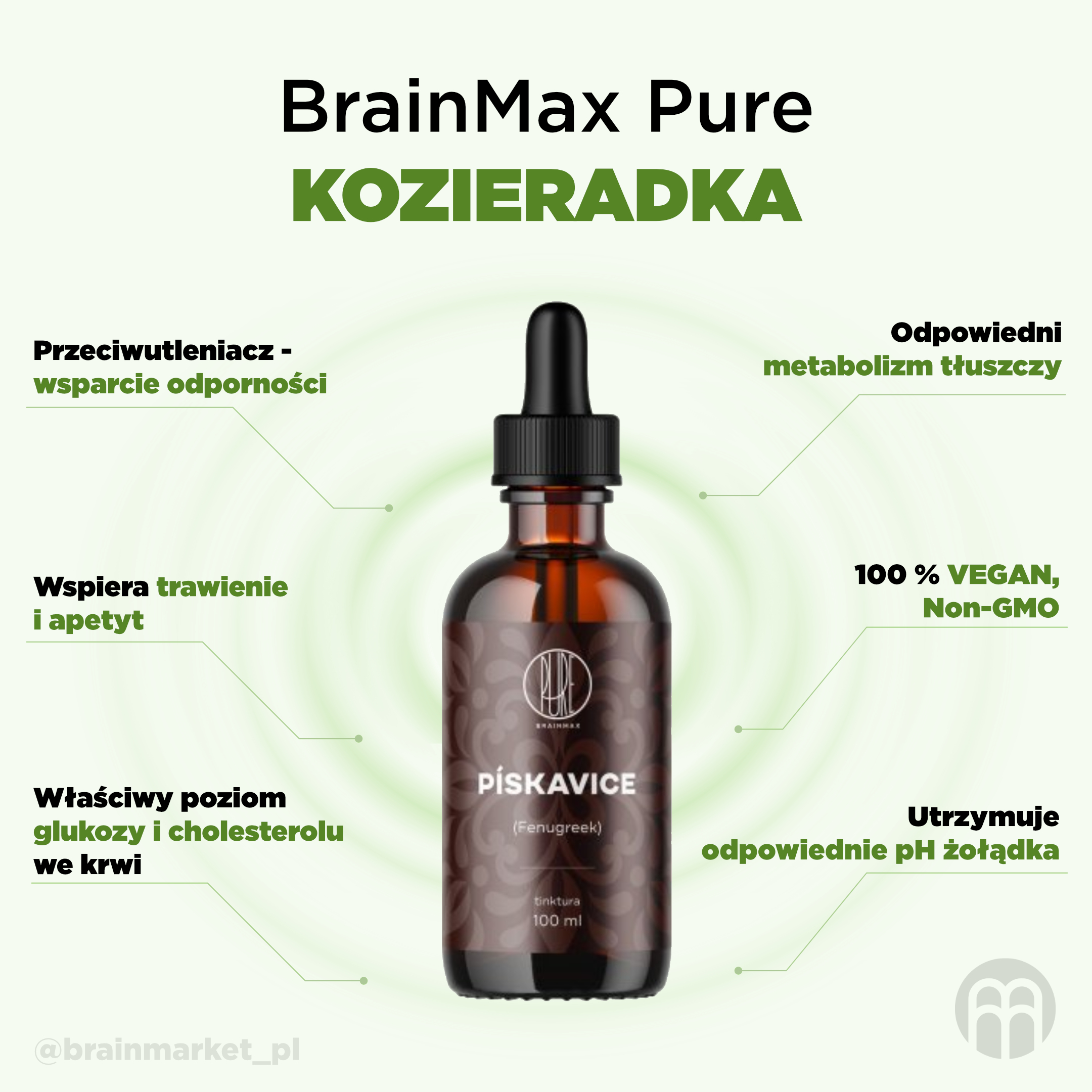 BrainMax Pure Pískavice (Fenugreek) tinktura 1:3, 100 ml Obrázek