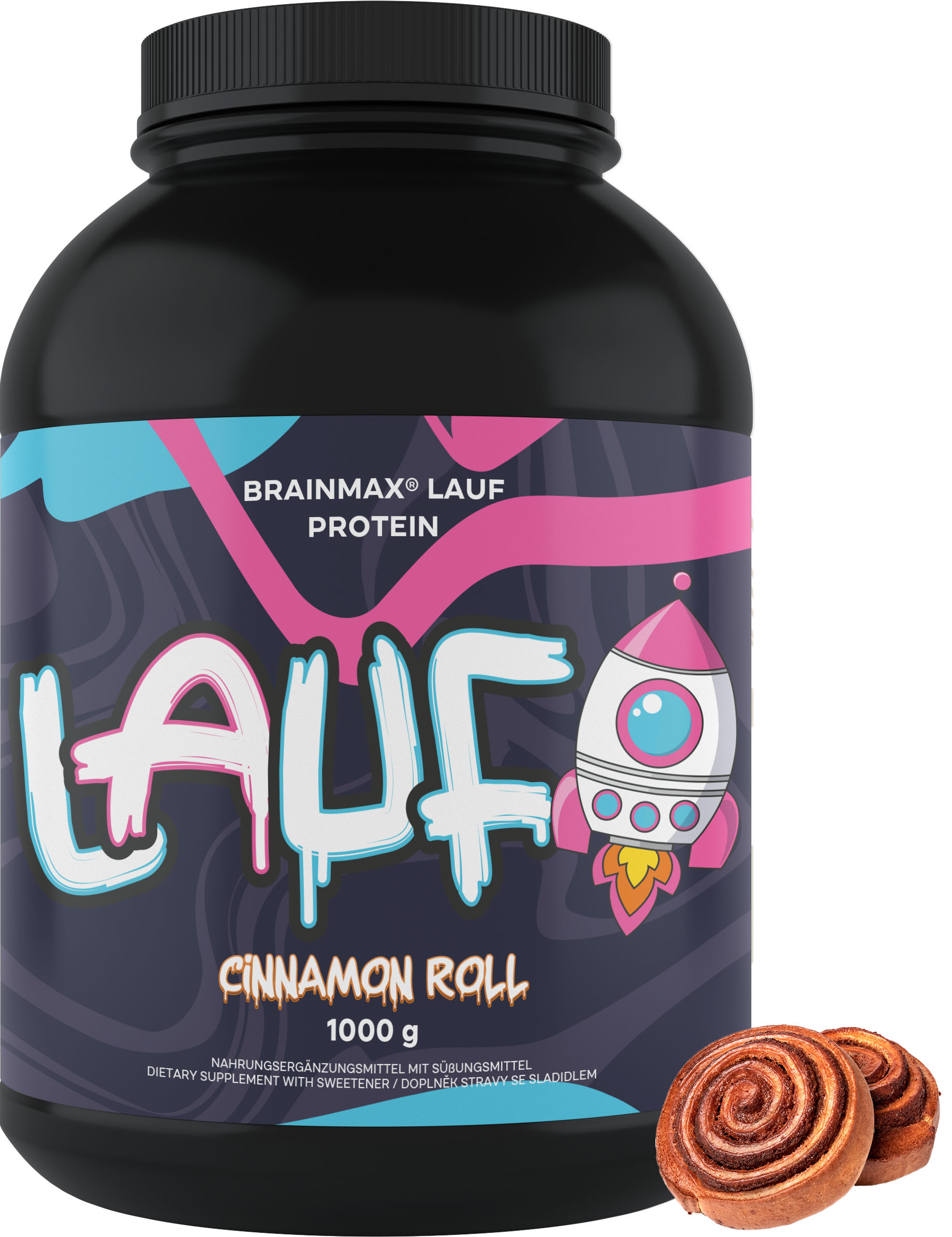 BrainMax Lauf Protein, natívny srvátkový proteín, 1000 g Príchuť: Skořicová rolka