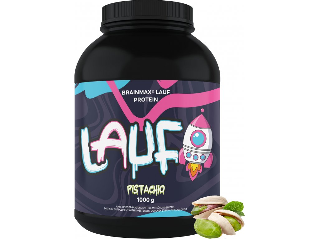 BrainMax Lauf Protein, nativní syrovátkový protein, 1000 g Příchuť: Karamel Obrázek