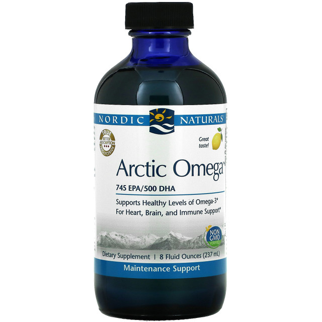 Nordic Naturals Arctic Omega, cytryna, 237 ml
