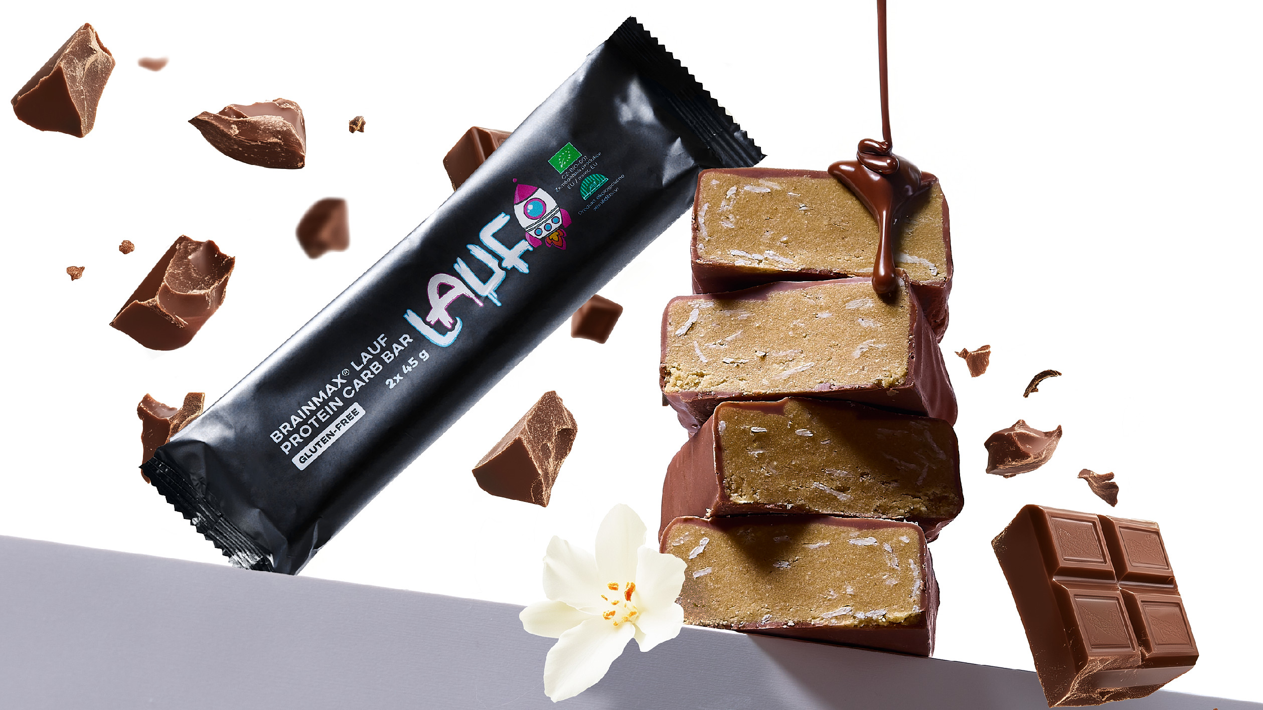 BrainMax Pure BrainMax Lauf Protein Carb Bar, proteinovo-sacharidová tyčinka, BIO, 2x45 g Obrázek