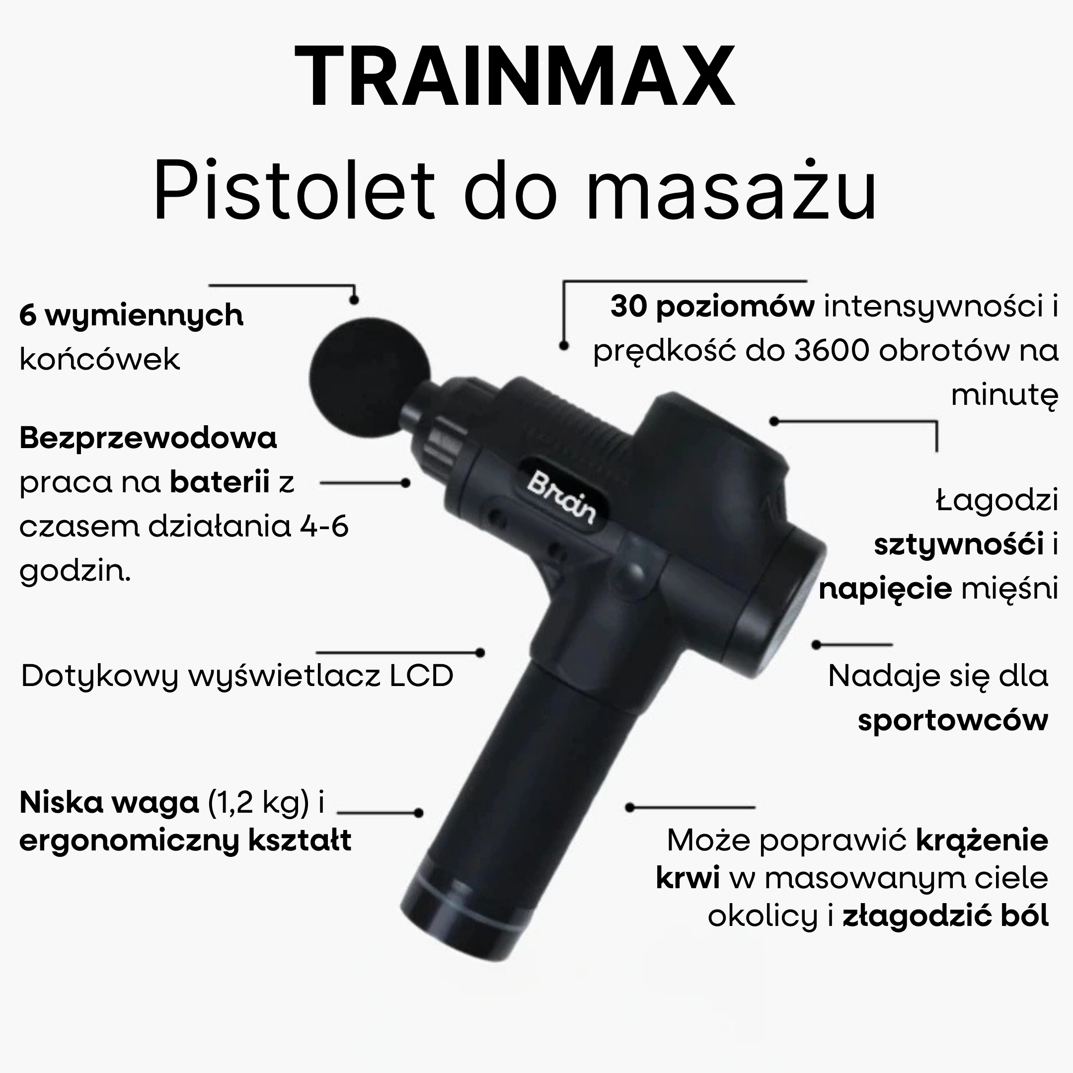 TrainMax masážní pistole Obrázek