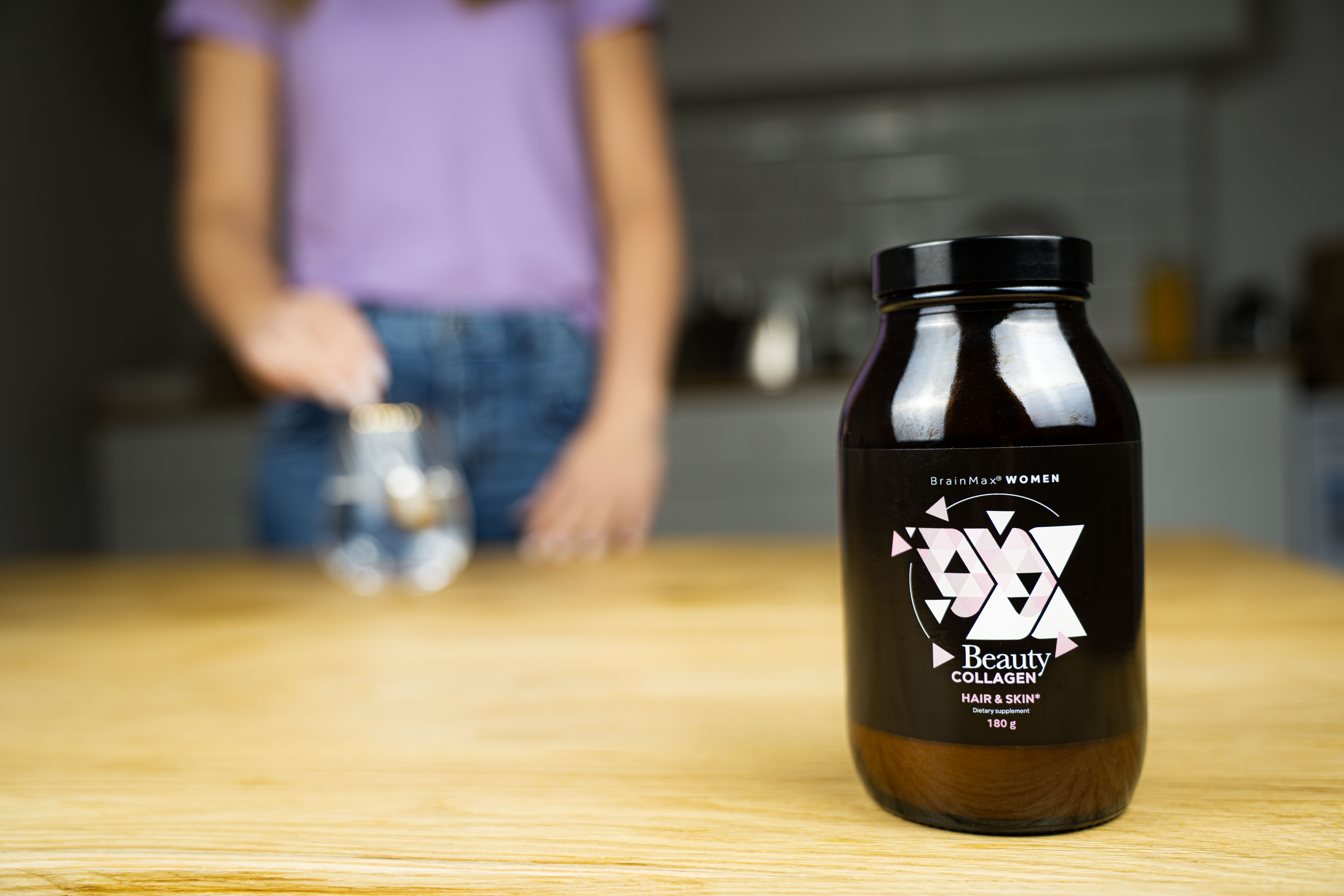 BrainMax Women Beauty Fish Collagen, mořský rybí kolagen Naticol®, 250 g Příchuť: Lesní jahoda Obrázek