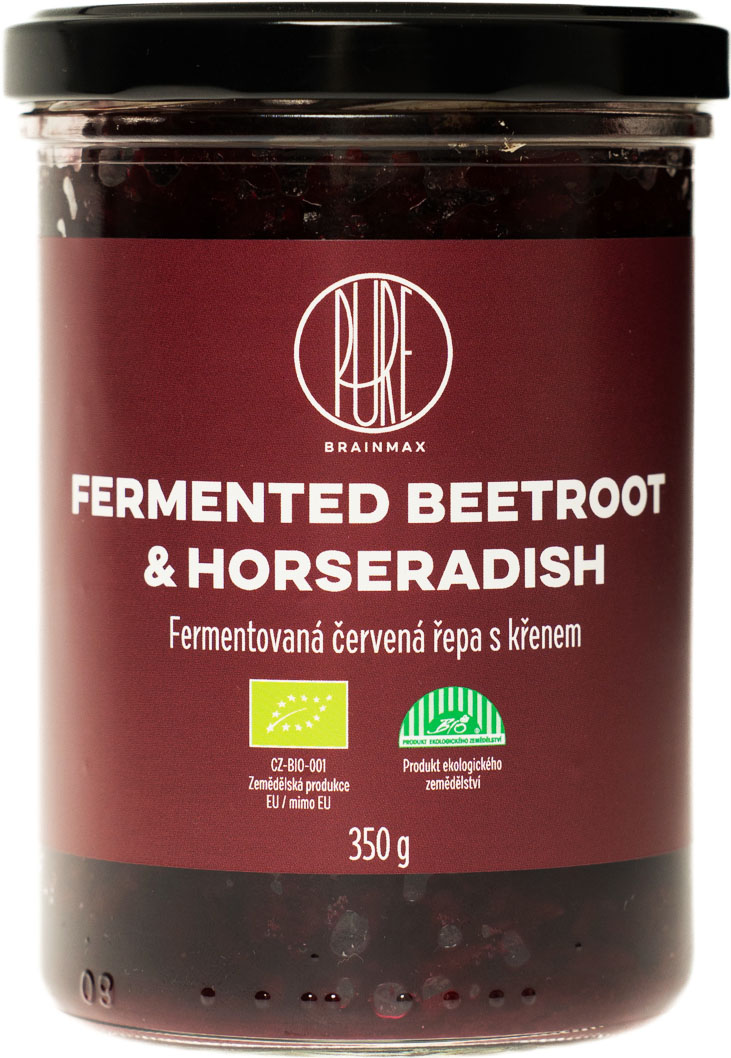 BrainMax Pure Beetroot & horseradish, kvašená červená řepa s křenem, BIO, 350 g