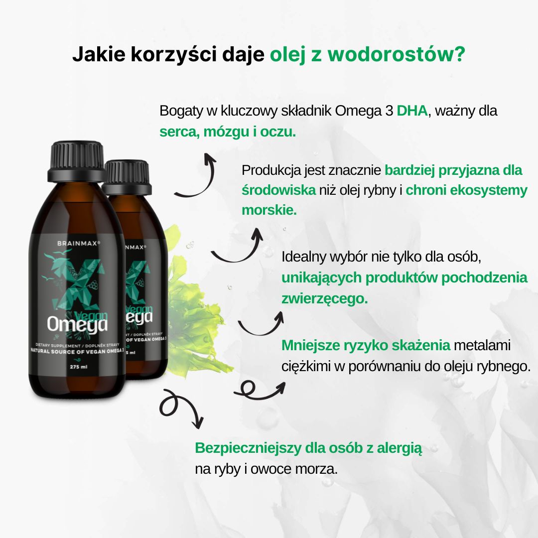 BrainMax Vegan Omega 3, 2850 mg DHA & EPA, 275 ml Obrázek