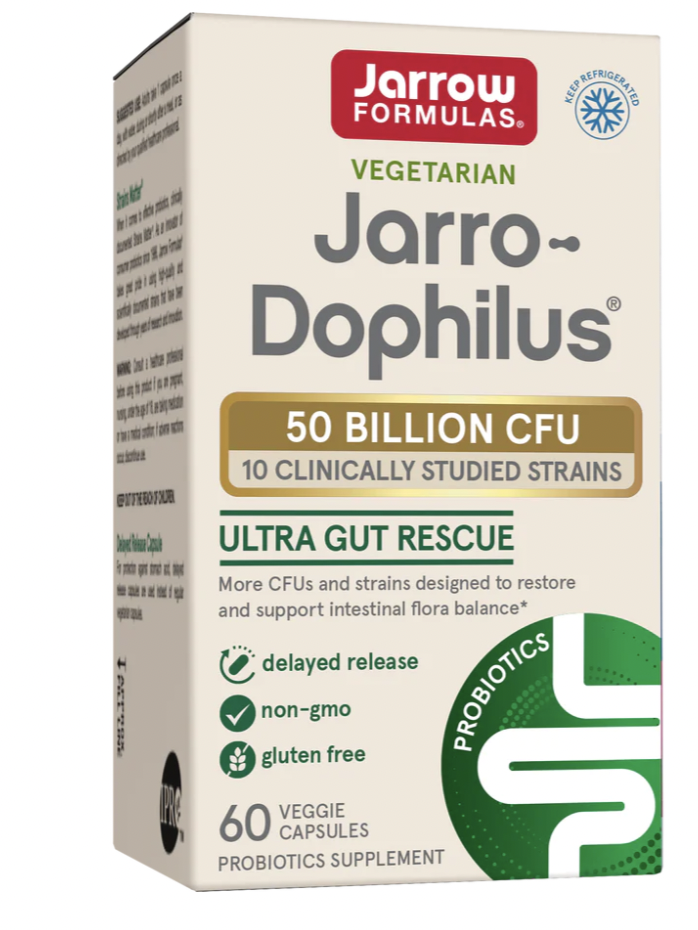 Jarrow Formulas Jarrow-Dophilus Ultra Gut Rescue, probiotika, 50 miliard, 10 kmenů, 60 rostlinných kapslí