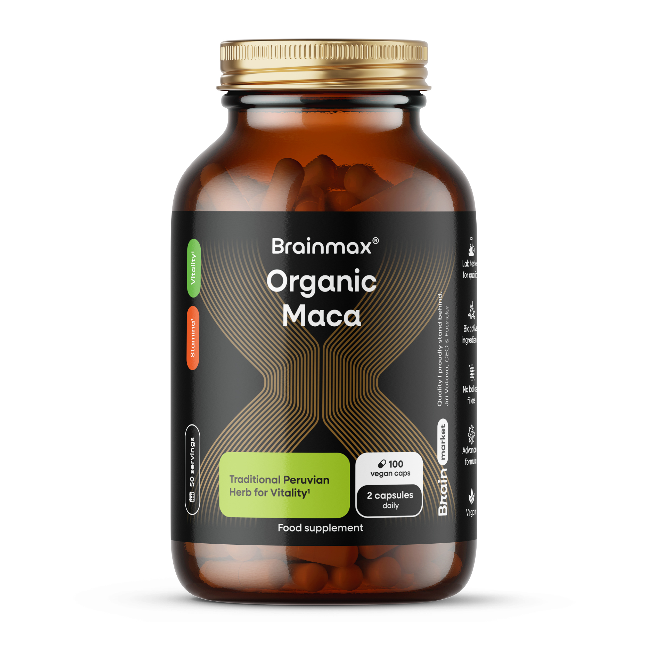 BrainMax BIO Maca, 740 mg, 100 kapsułek roślinnych (zdjęcie 3)
