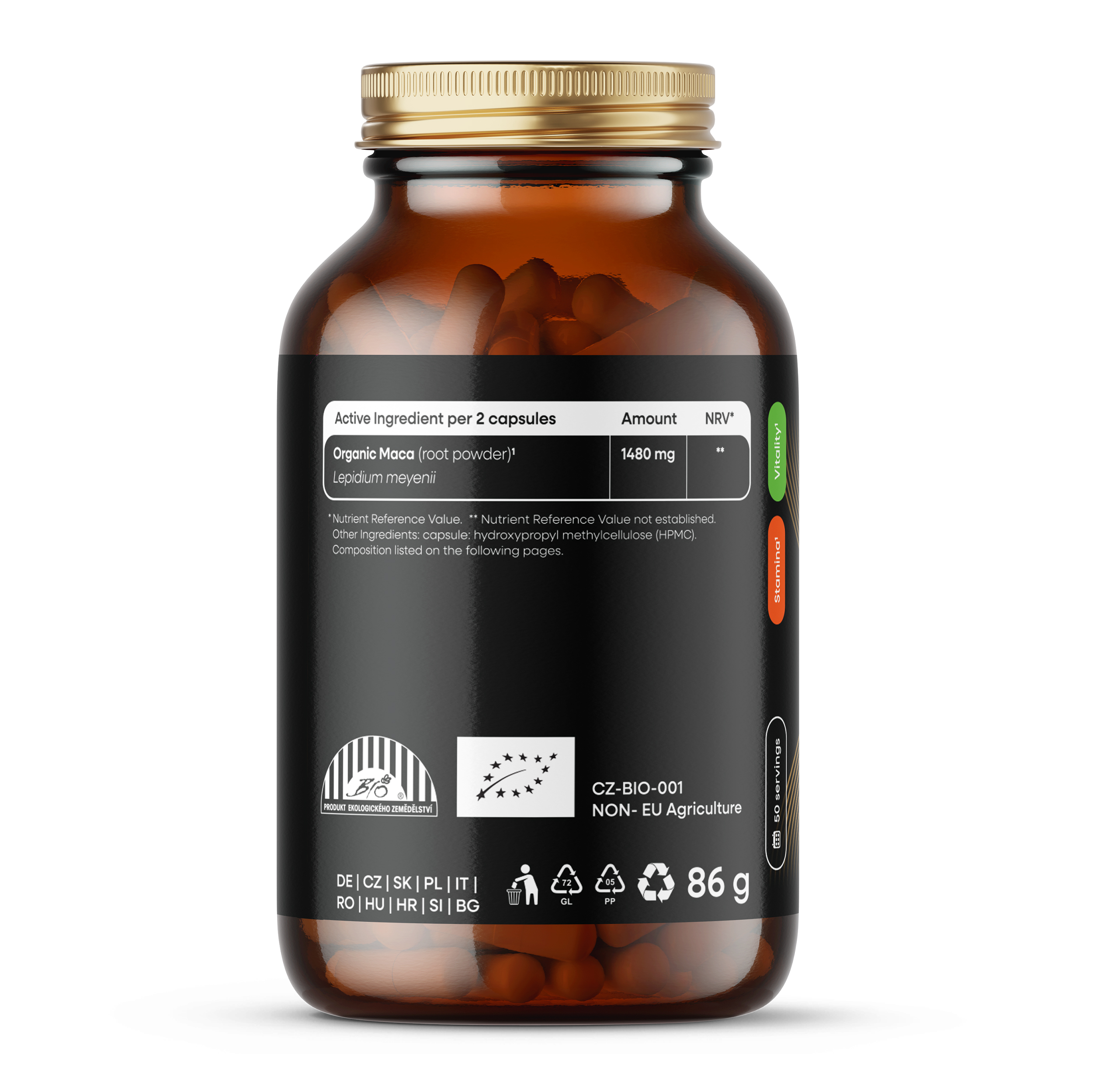 BrainMax BIO Maca, 740 mg, 100 kapsułek roślinnych (zdjęcie 4)