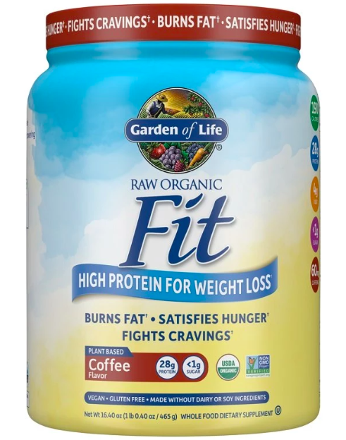 Garden of Life Raw Organic Fit Coffee, kávé ízű, 465 g