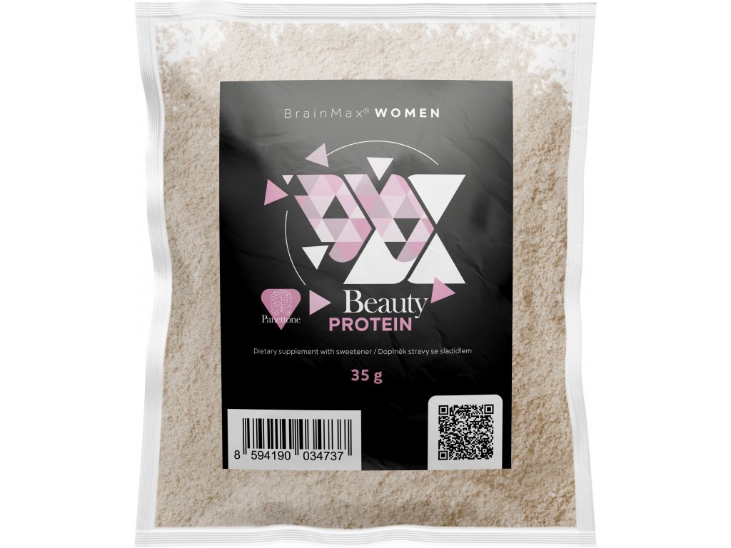 BrainMax Women Beauty Protein, protein pro ženy s kolagenem, keratinem a vitamíny, 35 g, 1 dávka Príchuť: Panettone