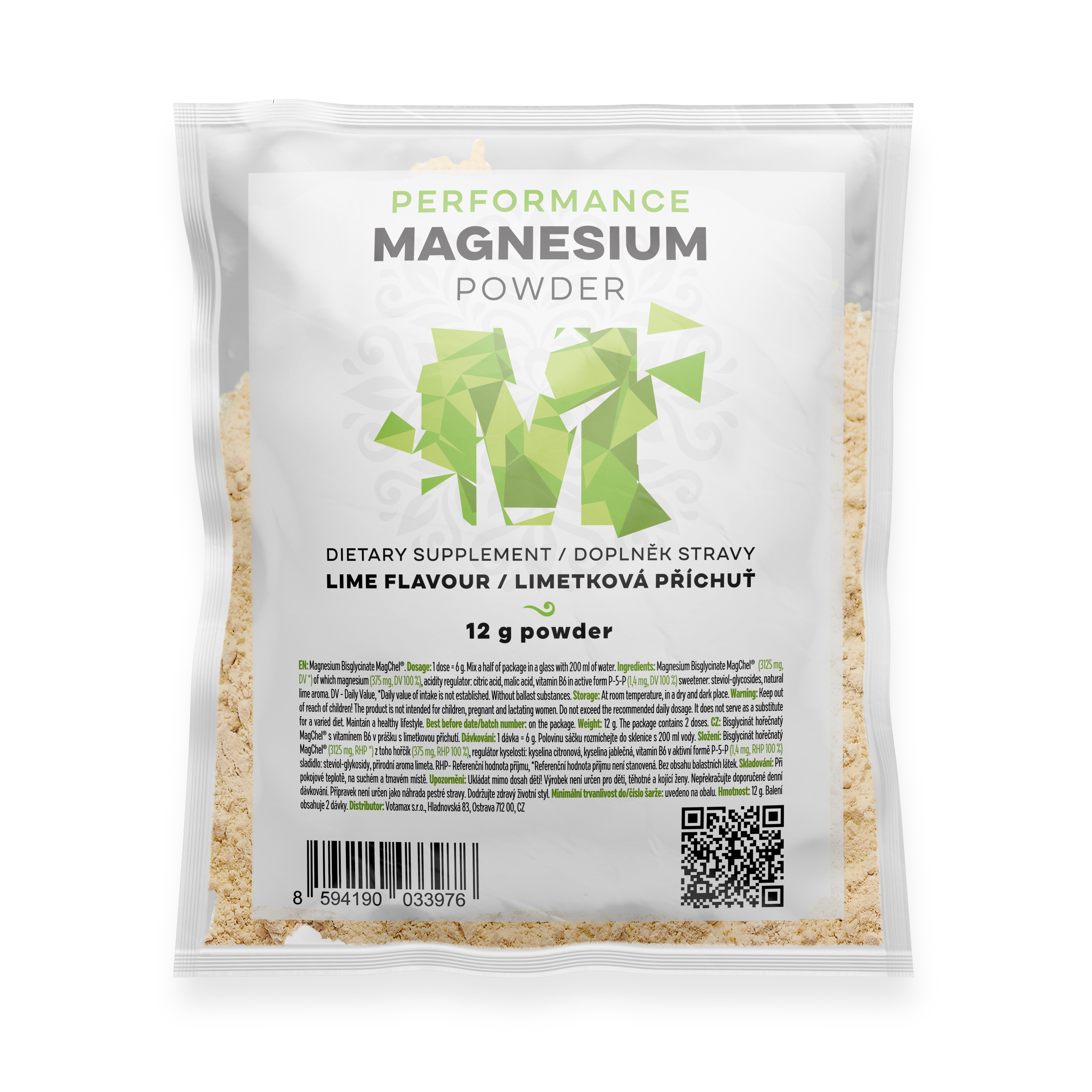 BrainMax Performance Magnesium® Powder, hořčík bisglycinát v prášku, 12 g, VZOREK Příchuť: Pomeranč Obrázek