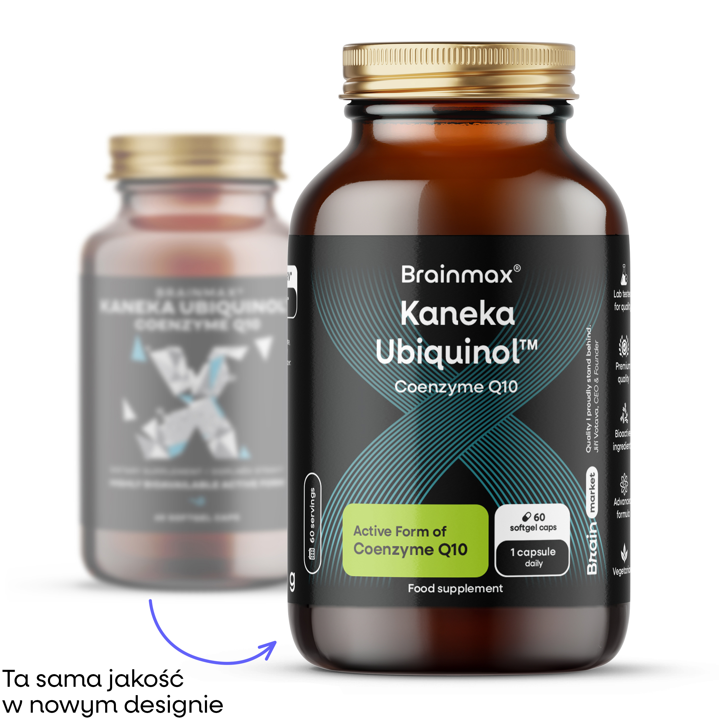 BrainMax Koenzym Q10, Ubiquinol, Kaneka™, 100 mg, 60 kapsułek softgel