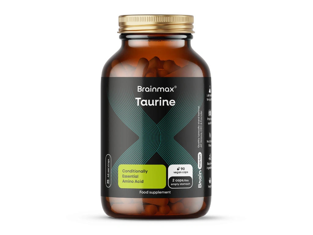 BrainMax Taurine, tauryna, 825 mg, 90 kapsułek roślinnych (zdjęcie 3)