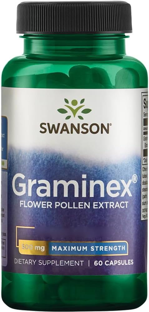 Swanson Graminex Flower Pollen Extract, Extrakt květového pylu, 500 mg, 60 kapslí