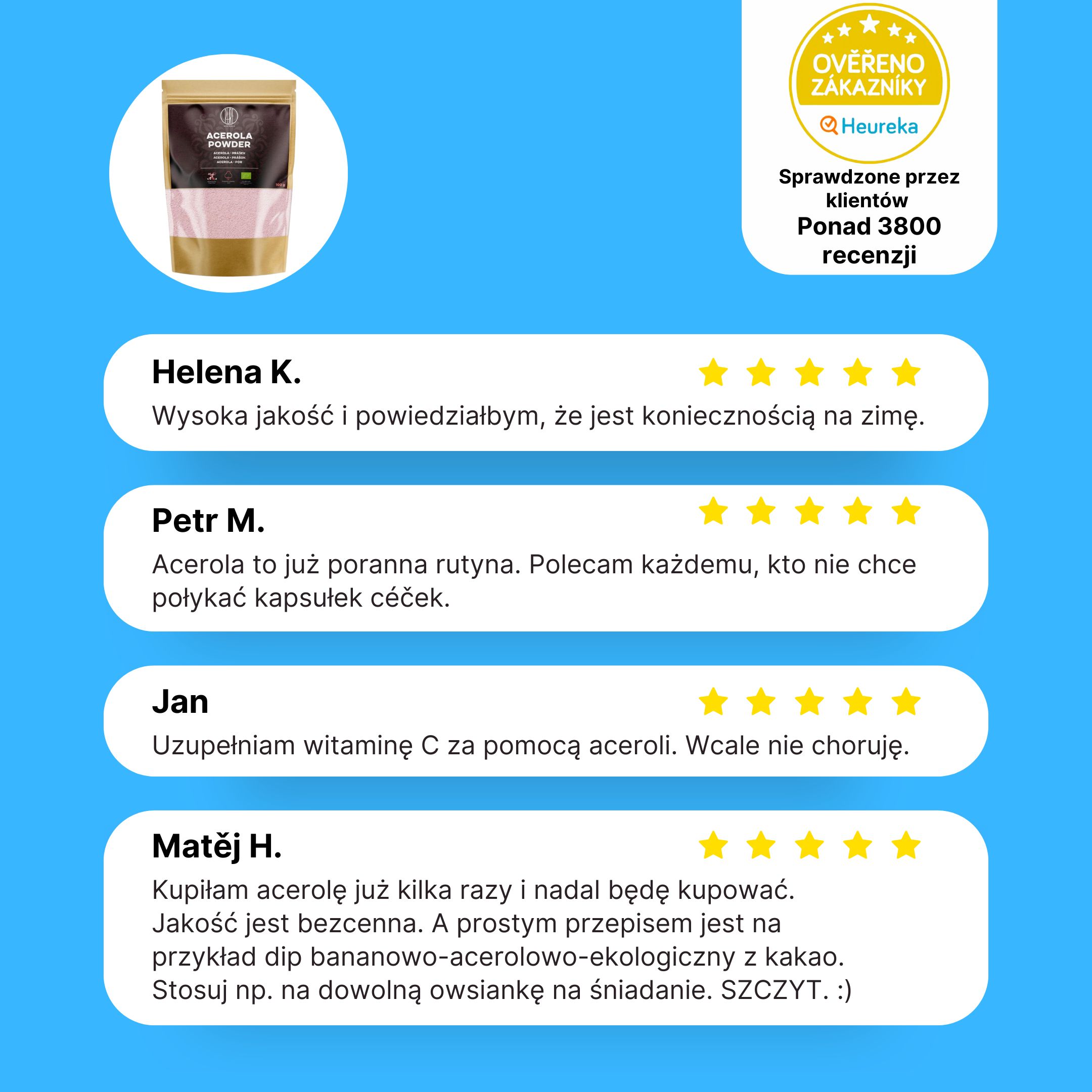 BrainMax Pure Acerola BIO prášek, 100 g Obrázek