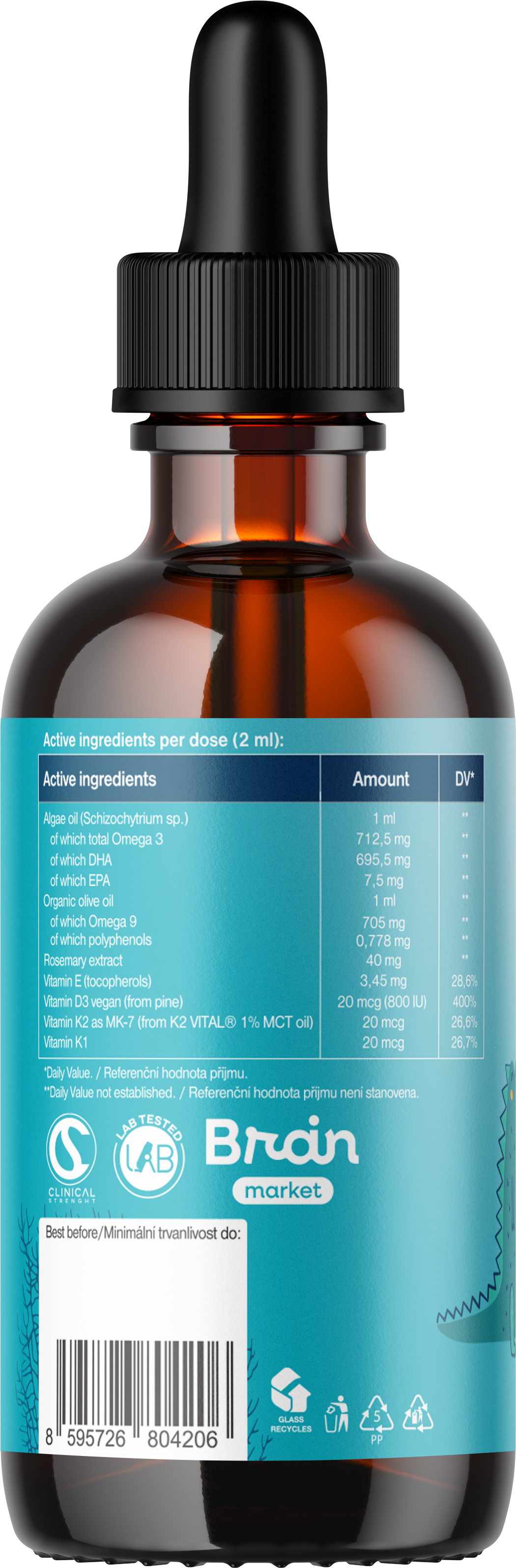 BrainMax Vegan Omega Kids, omega-3 pro děti, 90 ml Obrázek