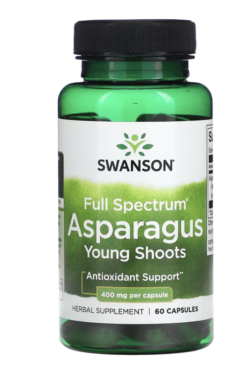 Swanson Full Spectrum Asparagus Young Shoots, chřest, 400 mg, 60 kapslí